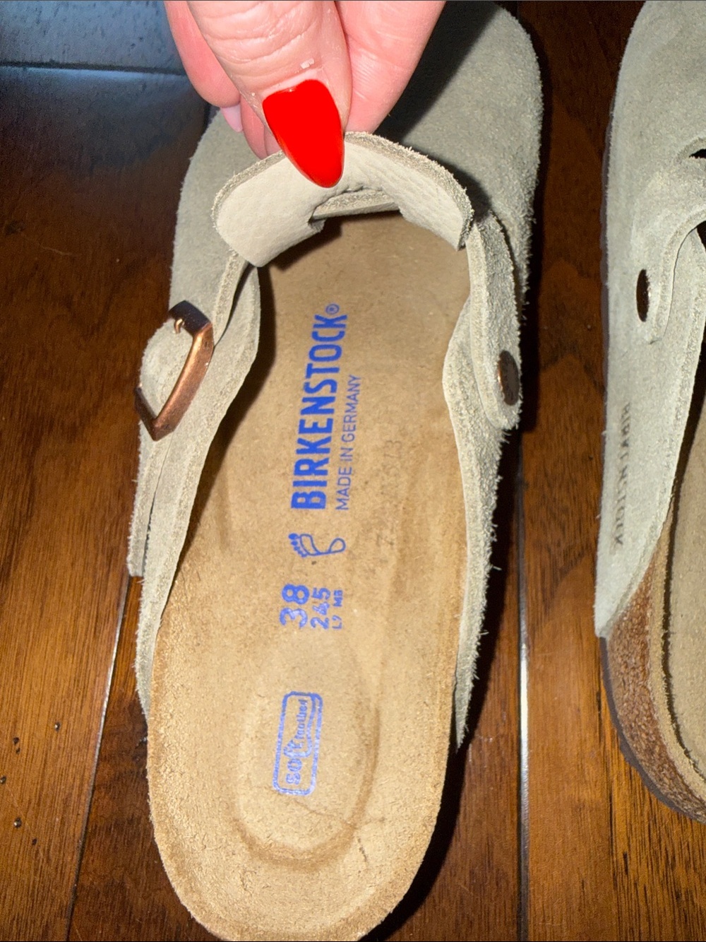 Birkenstock Boston Taupe Suede Soft Footbed Clogs Unisex Comfort Shoes New 38 - Picture 5 of 6